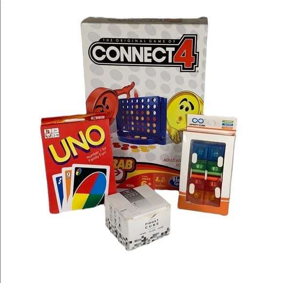 Multiples Other - Travel Game Bundle - Connect4, Uno & Fidget Cubes